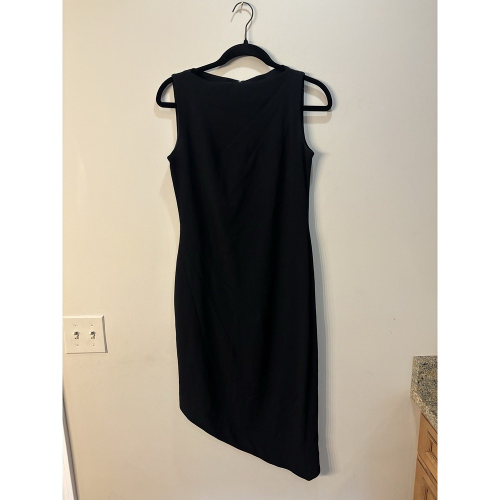 Tom And Linda Platt Womens‎ Sleeveless Asymmetrical Hem Sheath Dress Sz 6 Black